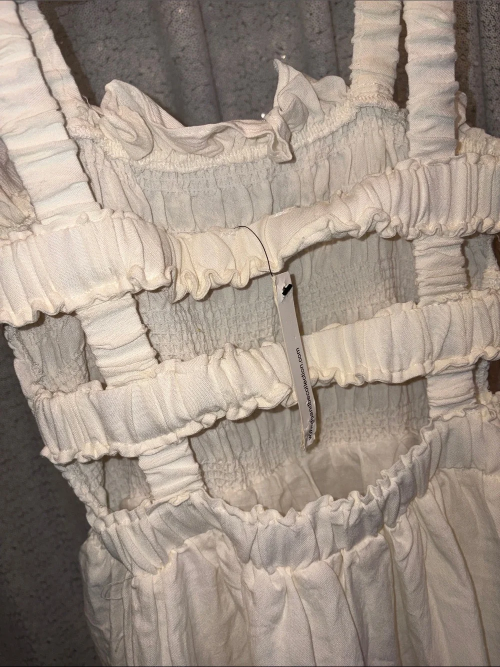 Cream Smocked Sundress
